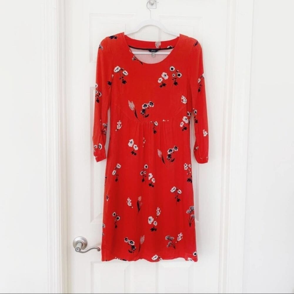 Joules Alison Floral Print A-Line Dress‎ Red Size 2 new@!! - Picture 4 of 14
